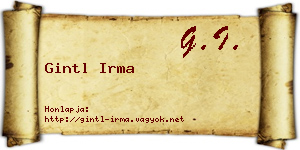 Gintl Irma névjegykártya