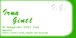 irma gintl business card